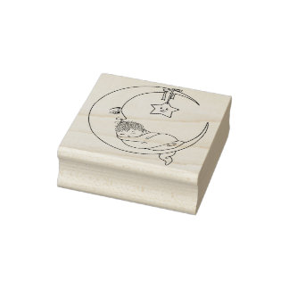 Crescent Måne med Baby Stämpel