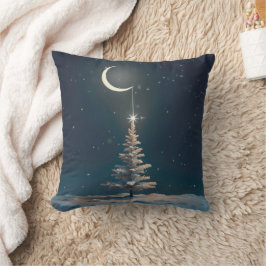 Crescent Måne med en julstjärna Kudde