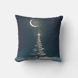 Crescent Måne med en julstjärna Kudde