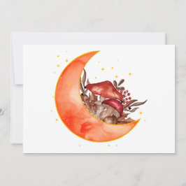 Crescent Måne Mushroom Cottagecore Fungi Mycology Julkort