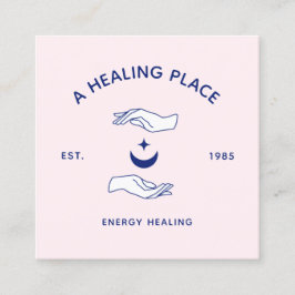 Crescent Måne och Star Händer Energy Worker Fyrkantigt Visitkort