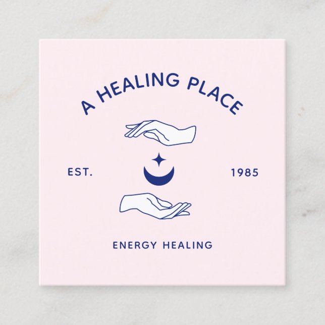 Crescent Måne och Star Händer Energy Worker Fyrkantigt Visitkort (Framsida)