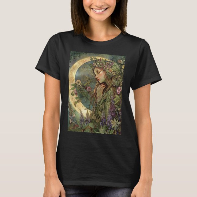 Crescent Måne Ostara T Shirt (Framsida)