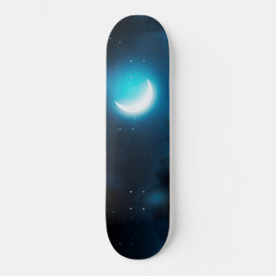Crescent måne över skogsfloden mini skateboard bräda 18,5 cm