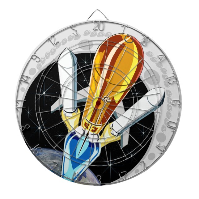 Crescent Måne Rocket Launch "Heavy Hiss" Dartboard Darttavla (Framsidan)