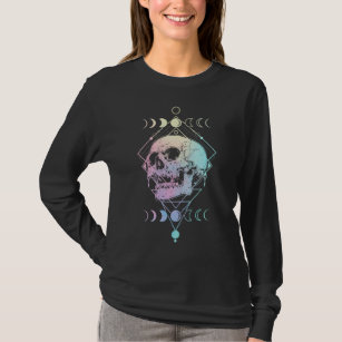 Crescent Måne Skull Occult Witchcraft Pastel Goth T Shirt