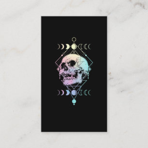 Crescent Måne Skull Occult Witchcraft Pastel Goth Visitkort