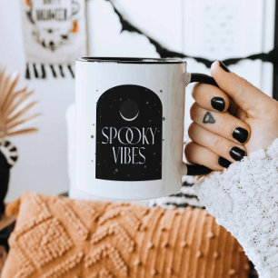 Crescent Måne - Spooky Vibes Halloween-kaffe Mugg