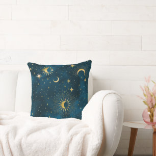 Crescent Måne Starry Night Celestial Kudde