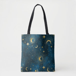 Crescent Måne Starry Night Celestial Tygkasse