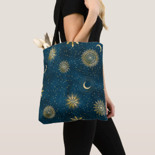 Crescent Måne Starry Night Celestial Tygkasse