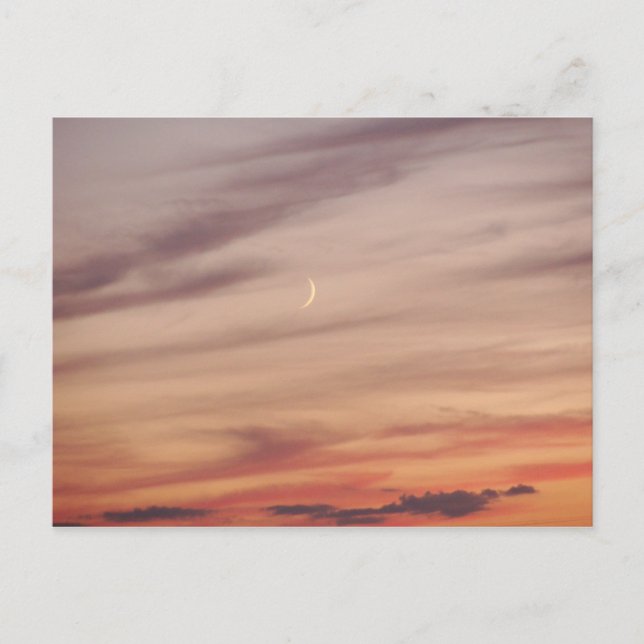 Crescent Måne vid Dusk Vykort (Framsida)