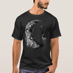 Crescent Måne Witch Aesthetic Astrology Gothic T Shirt