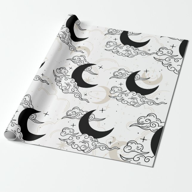 Crescent Måne Wrapping Papper Presentpapper (Utrullad)