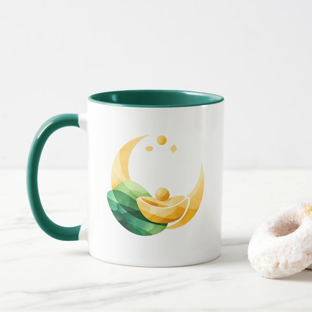 Crescent Moon Gold Pot St. Patrick's Day Mug Mugg (Med munk)