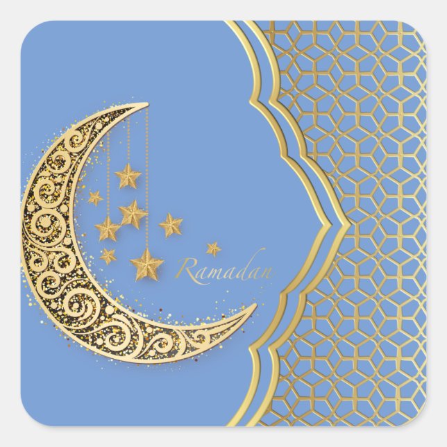 Crescent of ramadan fyrkantigt klistermärke (Framsida)