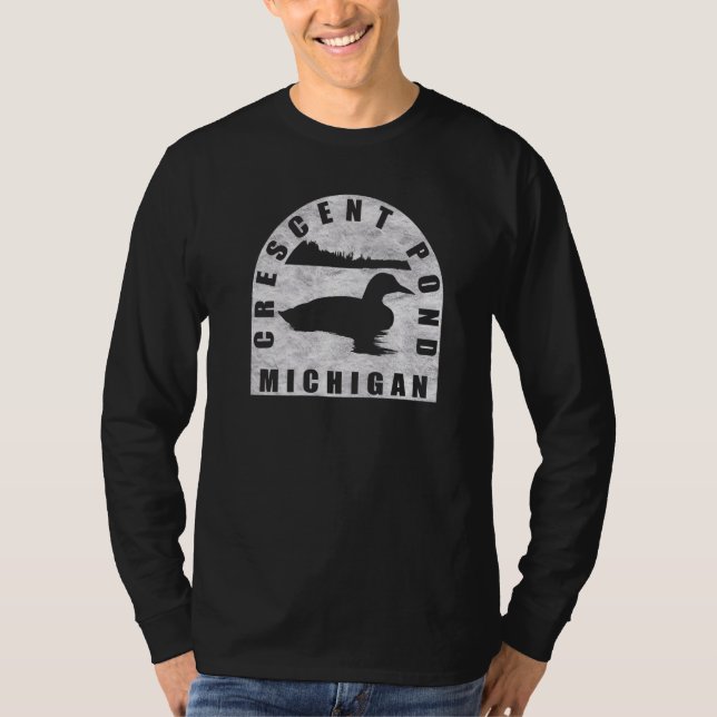 Crescent Pond Loon Michigan T Shirt (Framsida)