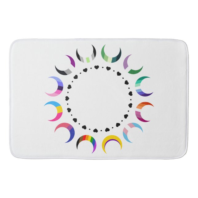 Crescent Pride Måne & Black Hjärter Badrumsmatta (Framsidan)