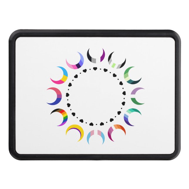 Crescent Pride Måne & Black Hjärter Dragkroksskydd (Framsidan)