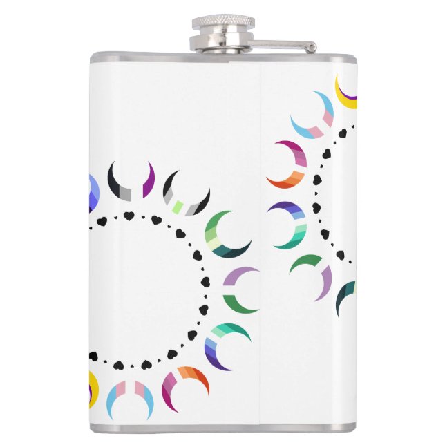 Crescent Pride Måne & Black Hjärter Fickplunta (Baksidan)