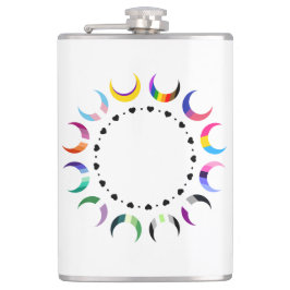 Crescent Pride Måne & Black Hjärter Fickplunta