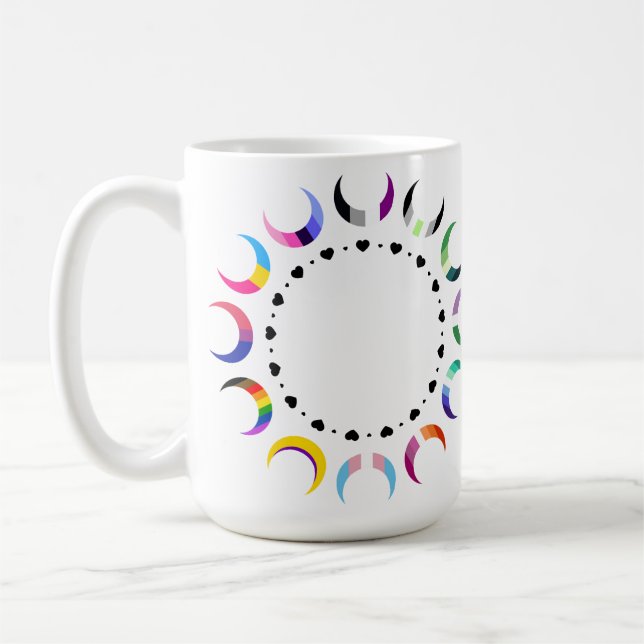 Crescent Pride Måne & Heart Ring Kaffemugg (Vänster)