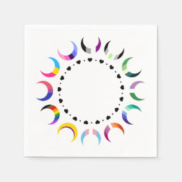 Crescent Pride Måne & Heart Ring Pappersservett
