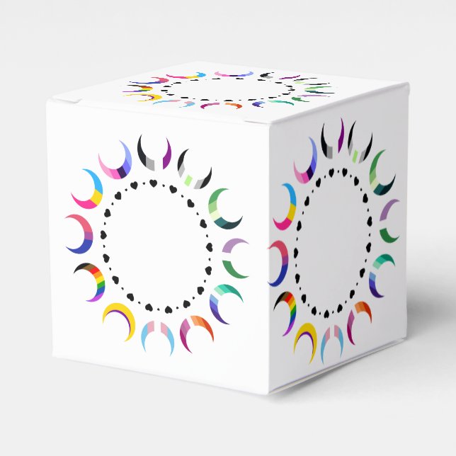 Crescent Pride Måne & Heart Ring Presentaskar (Framsidan Sidan)