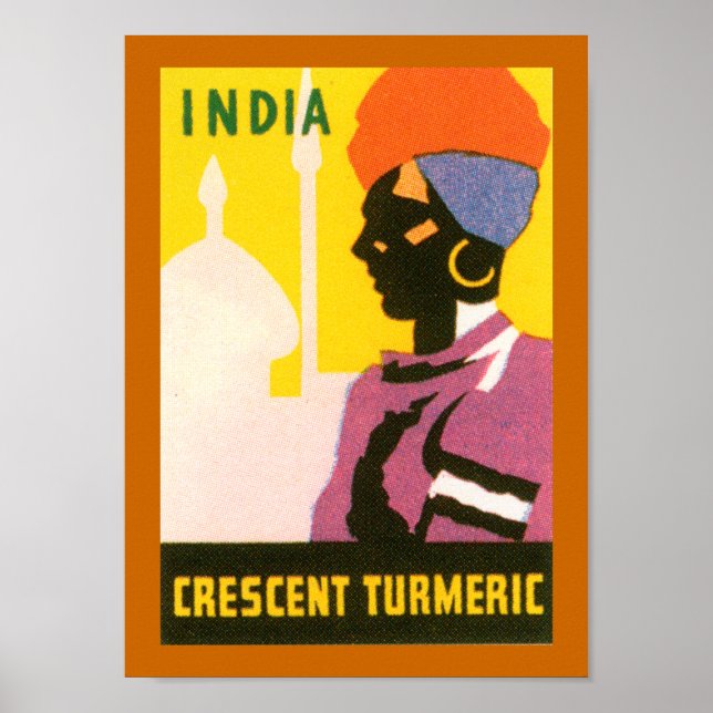 Crescent Tumeric Label (gräns) Poster (Framsidan)