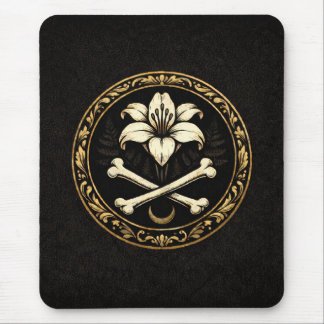 Crest Mouse Pad | Dark Academia Lily & Bones Musmatta