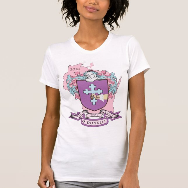 Crest_Wisconsin för den nolla-" Donnell familjen Tee Shirt (Framsida)