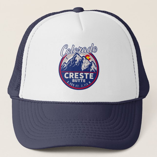 Crestate Butte Colorado Camping Skiing Souvenirs Keps (Framsida)