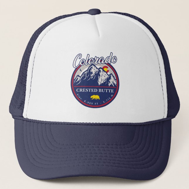 Crestate Butte Colorado Camping Skiing Souvenirs Keps (Framsida)