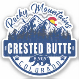 Crestate Butte Colorado - Camping Skiing Souvenirs Klistermärken