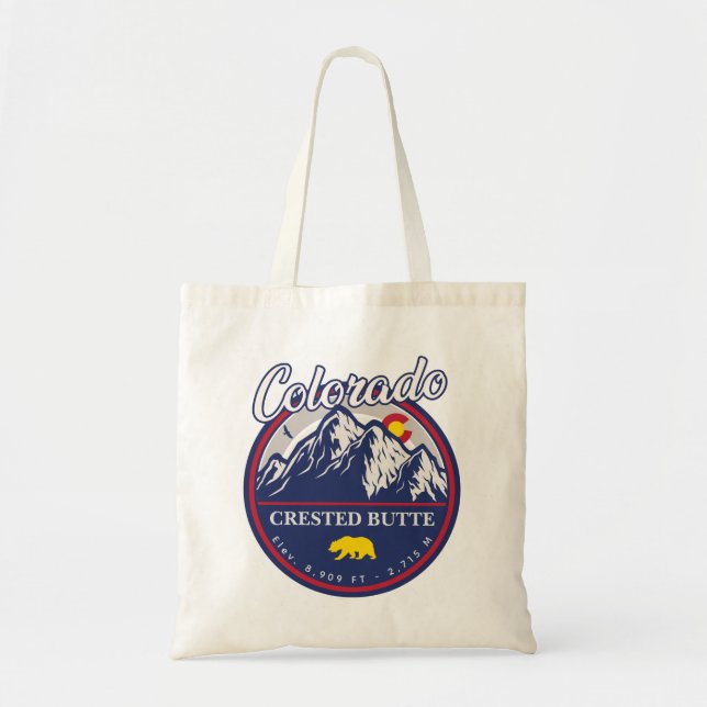 Crestate Butte Colorado Camping Skiing Souvenirs Tygkasse (Framsidan)