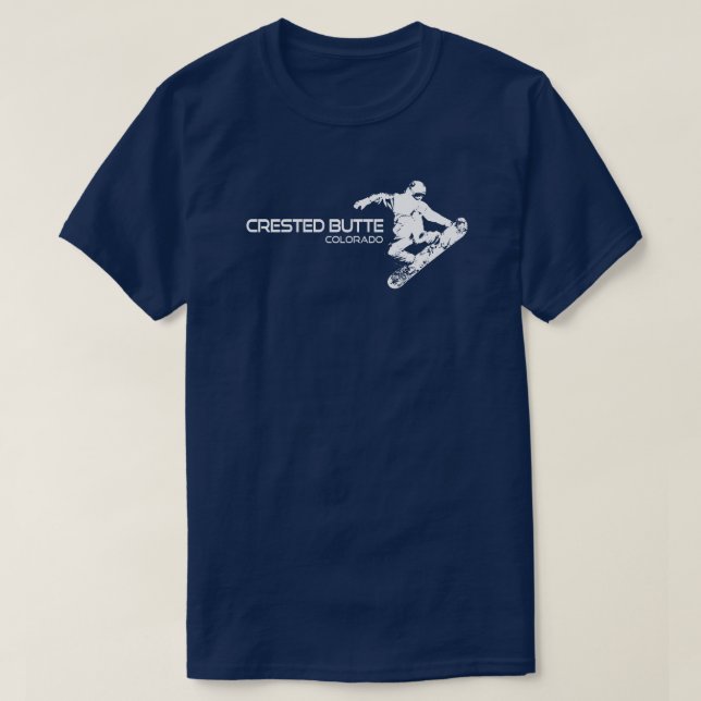 Crestate Butte Colorado Snowboarder T Shirt (Design framsida)