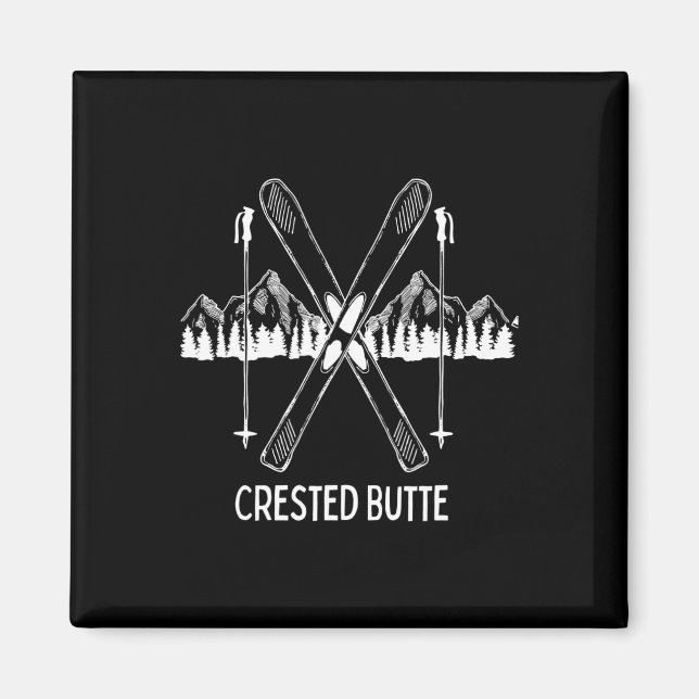 CrestButte Co Rocky mountains Colorado Ski Snö Magnet (Framsidan)