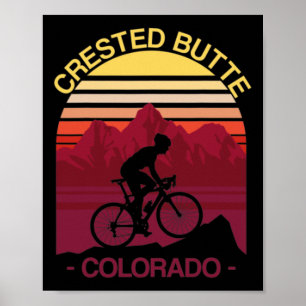 Crested Butte Colorado Mountainbike Cyklist Poster