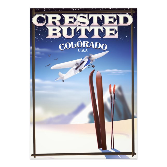 Crested Butte Colorado resemålning affisch Fototryck (Framsidan)
