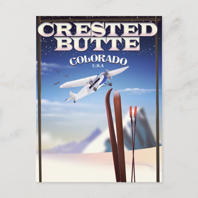 Crested Butte Colorado resemålning affisch Vykort (Framsida)