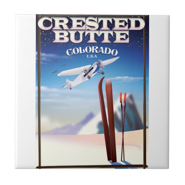 Crested Butte Colorado resemapposters Kakelplatta (Framsidan)