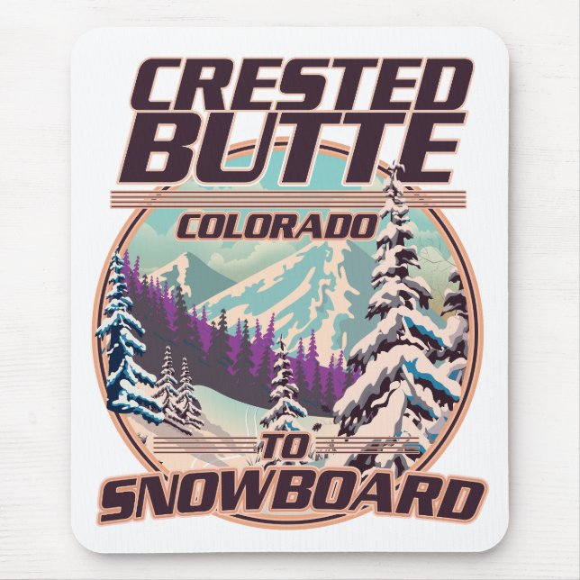 Crested Butte Colorado Snowboarding logotyp Musmatta (Framsidan)