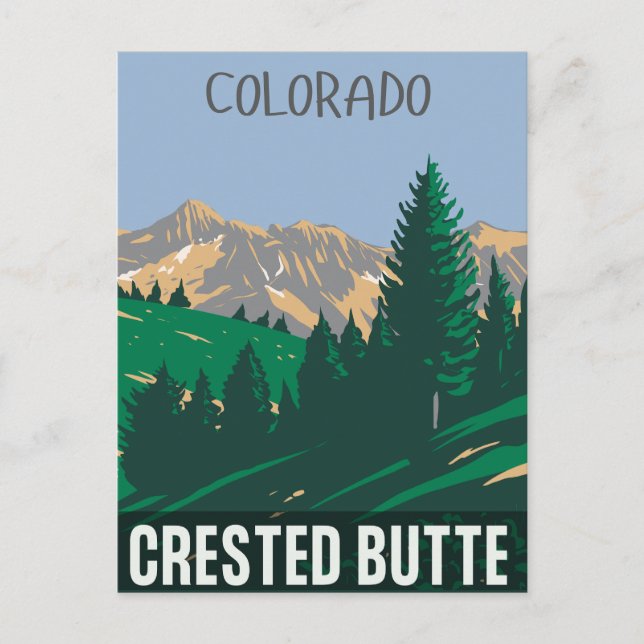 Crested Butte Klippiga bergen colorado Vykort (Framsida)