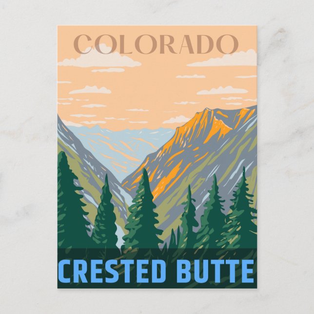 Crested Butte Klippiga bergen colorado Vykort (Framsida)