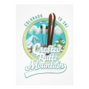Crested Butte Mountain Colorado Skylogo Fototryck