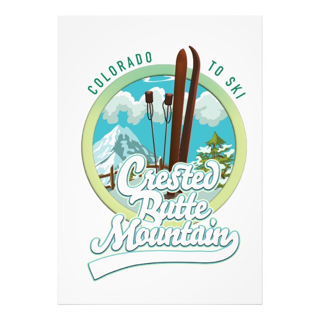 Crested Butte Mountain Colorado Skylogo Fototryck (Framsidan)