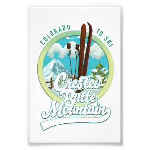 Crested Butte Mountain Colorado Skylogo Fototryck