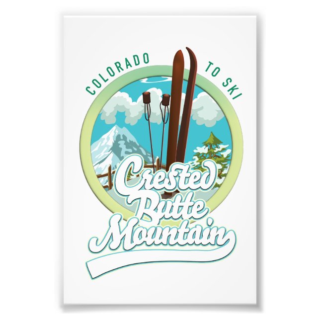 Crested Butte Mountain Colorado Skylogo Fototryck (Framsidan)