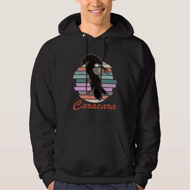 Crested caracara birds biologist ornithologist bir hoodie (Framsida)