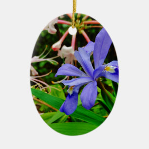 Crested Dwarf Iris Julgransprydnad Keramik